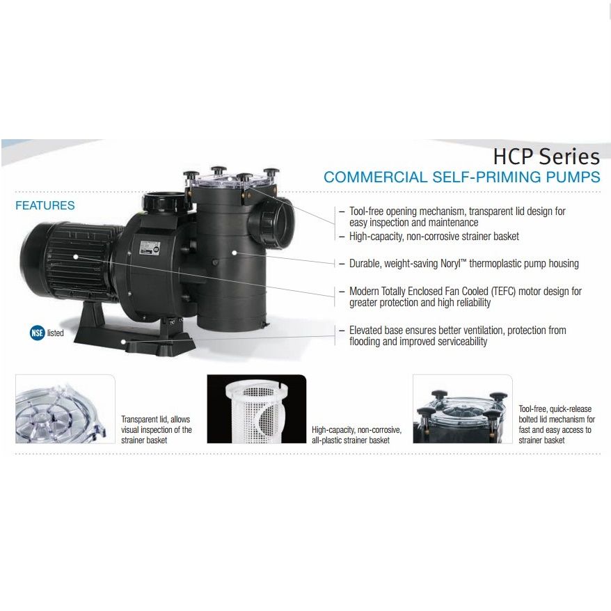 Насос для бассейна Hayward HCP40753E KAN760 (104.5м³/ч 5.52кВт 380В)