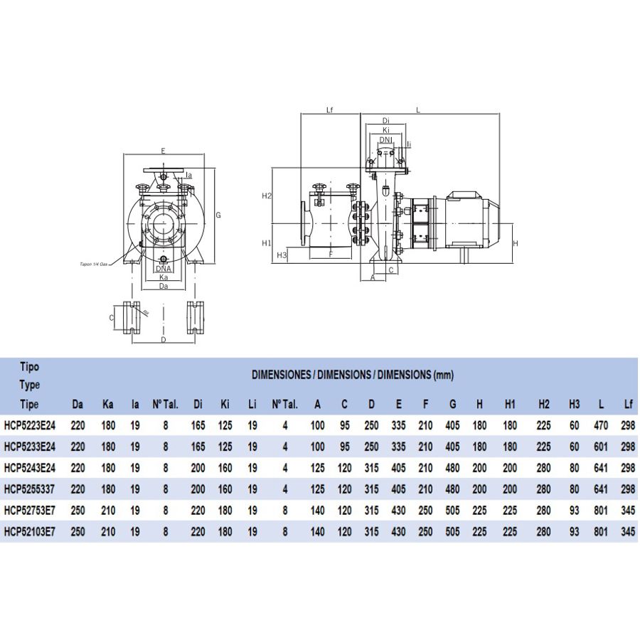Насос для бассейна Hayward HCP52753E7 (67м³/ч 5.52кВт 380В)